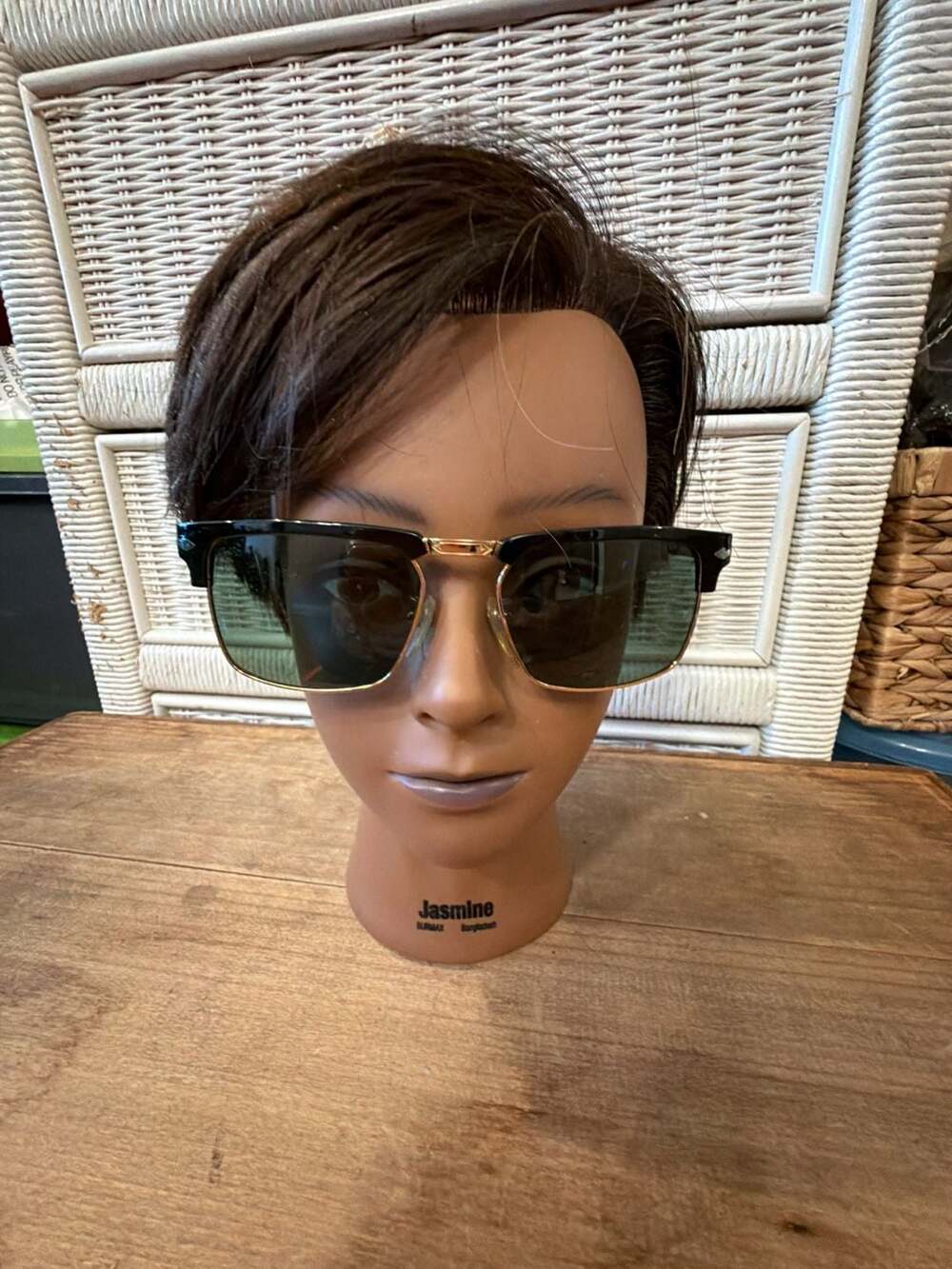 Persol Handmade in Italy Tortoise and Black Browline Sunglasses